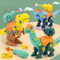 Educational Dinosaur Building Block Toy Set with Screw Nut Assembly/Disassembly, Great Gift for Kids.