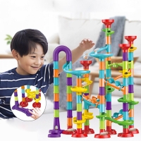 Marble Run Blocks for Kids - DIY 3D Maze Track Building Toy Set, Perfect Christmas Gift - Available in 45, 93, 113, and 142 Pieces.