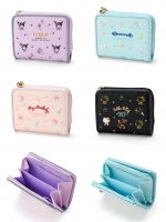 Cute Sanrio Cartoon Zipper PU Wallet for Girls - Hello Kitty, My Melody & Kuromi