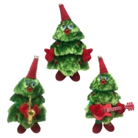 Musical Dancing Christmas Tree Plush Toy for Room Decoration and Desk Accessory
