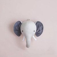 Nordic Style Plush Elephant Wall Decor for Kids' Bedroom or Photo Props