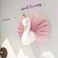 3D Swan Wall Decor for Kids' Room - Soft Nursery Decoration and Playful Game House Addition