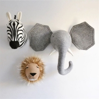 Handmade Nordic Elephant Wall Decorations for Kids' Rooms - Cartoon Style Cotton Thread Weaving Animal Ornaments.