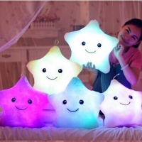 Vivid Star LED Light Cushion Toy - 34cm Luminous Plush Pillow for Kids, Girls & Children - Perfect Gift!
