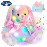 Luminous Bunny Plush Toy with LED Lights & Music - Rainbow Stuffed Animal Gift for Girls and Kids