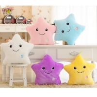 LED Light Up Stuffed Pillow with Colorful Stars - 34cm | Creative Soft Toy Gift for Kids & Girls