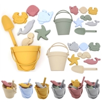 Summer Beach Toys for Kids - Set of 8 Soft Silicone Sandbox Game Tools for Sand and Water Play