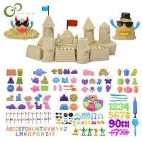 Children's DIY Clay Model Toys with Ultra-Light Space Sand and Molds for Castle, Animals, and Marine Shape - DDJ Accessories Included