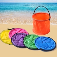 Portable Collapsible Sand Bucket - 12x14cm, Ideal for Garden, Beach, Water and Family Fun Water Fight, Easy to Carry.