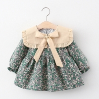 Long Sleeve Floral Dress for Baby Girl's 1st Birthday and Spring Outfits