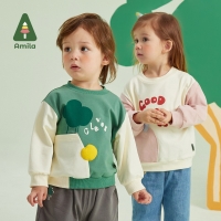 Amila Kids Sweatshirt - Spring 2023 Fashion - Patchwork O-neck - Long Sleeve Cotton - Boys & Girls (0-6 Years)