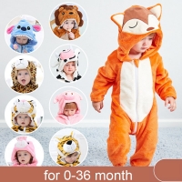 Infant Animal Cartoon Hooded Jumpsuits - Warm Baby Pajamas for Boys & Girls