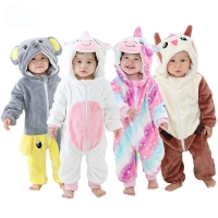 Hooded One Piece Baby Jumpsuits for Winter Sleepwear - Unicorn and Kigurumi Styles Available!