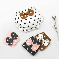 Cute Infant Cotton Panties with Big Bow and Dots - 0-2 Years