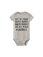 Short Sleeve Mommy Print Infant Rompers for Baby Boys and Girls