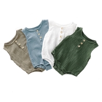 Summer Infant Muslin Romper Jumpsuits - Sleeveless, Fashionable & Unisex