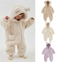 Warm Fleece Baby Rompers for 0-2 Year Olds - Animal Overall Jumpsuits for Boys and Girls in Spring and Autumn