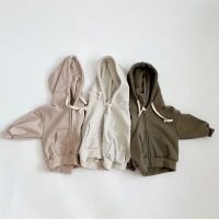 Hooded Cotton Jacket for Boys and Girls - Autumn 2023, Loose Fit with Zipper.