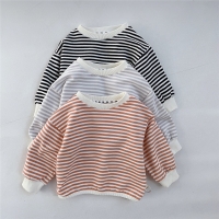 Baby Striped Sweatshirt - Long Sleeve Cotton Pullover for Girls and Boys - Casual Hoodie for Infants - Autumn 2023