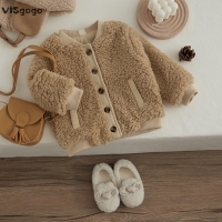 Warm and Comfy Button-Down Lamb Fleece Jacket for Baby Girls and Boys (Autumn/Winter)