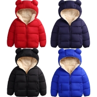 Baby Winter Down Jacket with Ear Hood, Warm Snow Clothes for Boys and Girls