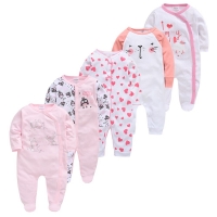 Breathable Cotton Baby Pajamas for Boys and Girls - Set of 1, 3, or 5 Pieces