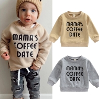 Infant Sweatshirt with Printed Letters - 5 Colors (0-24M)