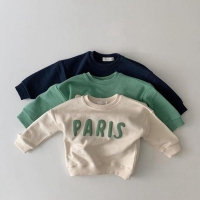 Long Sleeve Cotton 3D Letter Printed T-shirts for Newborns - Unisex Casual Sweatshirts for Infant Boys & Girls.