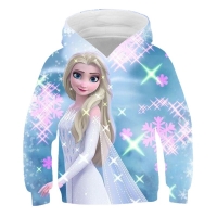 Girls' Frozen 2 Elsa Hoodies - Long Sleeve Sweatshirts for Spring and Autumn, Cartoon Sportswear for Ages 1-14.
