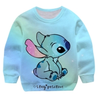 Kids Hooded Sweatshirt - Stitch Design, Long Sleeve, Spring & Autumn Fashion (3-14 Years)
