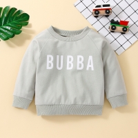 Autumn Toddler Sweater with Printed Letters for Girls and Boys - Loose Fit Grey Pullover
