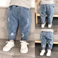 Unisex Ripped Denim Jeans for Toddlers - Sizes 2-5 Years - Perfect for Fall Casual Wear