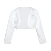 Girls' Flower Bolero Jacket for Wedding Party Dress, Elegant Long Sleeve Shrug Cape and Cloak Outerwear with Matching Girls' Shawl.