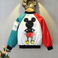 Kids Mickey Mouse Baseball Jacket - Cute Cartoon Spring Outerwear for Boys and Girls, Casual Coat for Children, Ages 2-12.