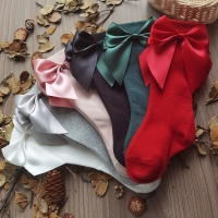 Cute Bow-Knee Long Cotton Socks for Baby Girls (0-5 Years)