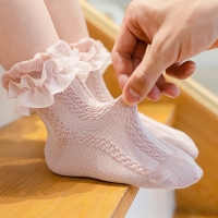 Girl's Frilly Lace Tutu Socks with Flowers, Ruffles and Solid Ankle. Ideal for Kids, Children, Dance and Princess Wear.
