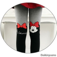 Cotton Cartoon Cat Patchwork Baby Girl Tights for Spring and Autumn.