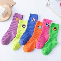 Cotton Cartoon Smiley Socks for Kids: Boys and Girls Sports Socks (1 Pair) - All Seasons