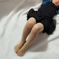 Girl's Rhinestone Sheer Tights - Black Mesh Stockings for Kids and Babies - Thin Pantyhose for Summer