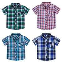Boys' Plaid Short-Sleeve Shirt - 5 Colors | Summer Kids Clothes
