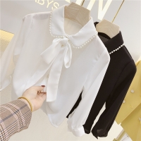 Girls' Long Sleeve Chiffon Blouse for Fall and Spring Seasons - Toddler/Kid Outfit
