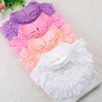 Pearl Lace Bow Long Sleeve Blouse for Girls (JW3118A) - Suitable for School, Fall/Winter Season