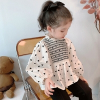 Heart Print Toddler Girl Shirt - Elegant Loose Blouse for Fashionable Streetwear (2-8T)