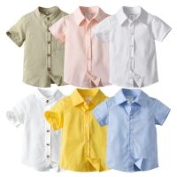 Breathable Cotton Long Sleeve Shirts for Boys and Girls - White Stand Collar Children's Clothes (2023)