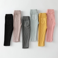 Girls' Cotton Leggings - Candy Colors, Long Waist, Perfect for Spring and Autumn, Sweatpants for Kids and Babies