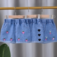 Girls' Denim Shorts - Fashionable, Princess-style, Perfect for Summer