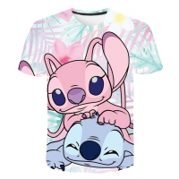 Stitch Cartoon T-shirts for Kids, Short Sleeve, Casual Wear for 1-14 Years Old Girls and Boys.
