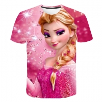 Frozen 2 Girls Cartoon T-Shirts - Elsa & Anna Graphic Tees for Children's Clothing, Costumes
