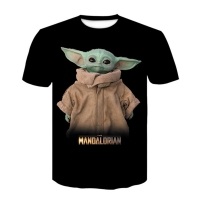 Summer 2023 Baby Yoda T-Shirt for Kids - Mandalorian Print, Boys & Girls Cartoon Tees.