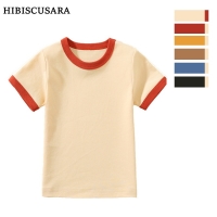 Kids' Summer Cotton Color Matching T-Shirt - Soft and Comfortable Short-Sleeved Tee for Boys and Girls
